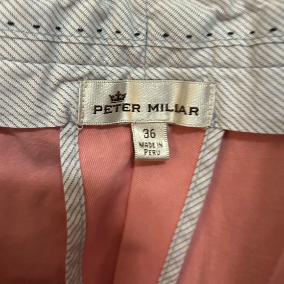 Peter Millar Flat Front Shorts Pima Cotton Salmon Pink Size 36 - Picture 4 of 6
